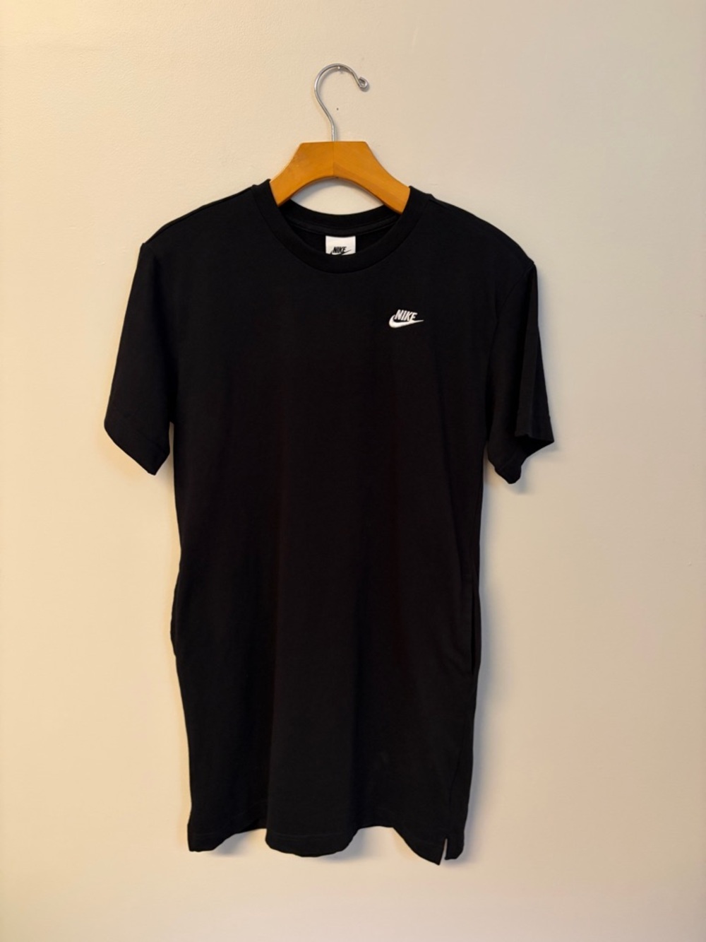 Nike girls black t-shirt pocket dress thick large NWT